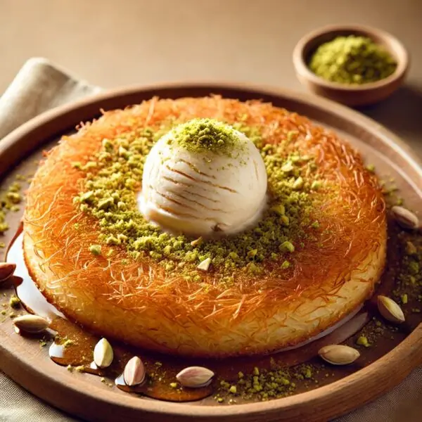 Kunafa with Ice Cream كنافة عليها البوظه