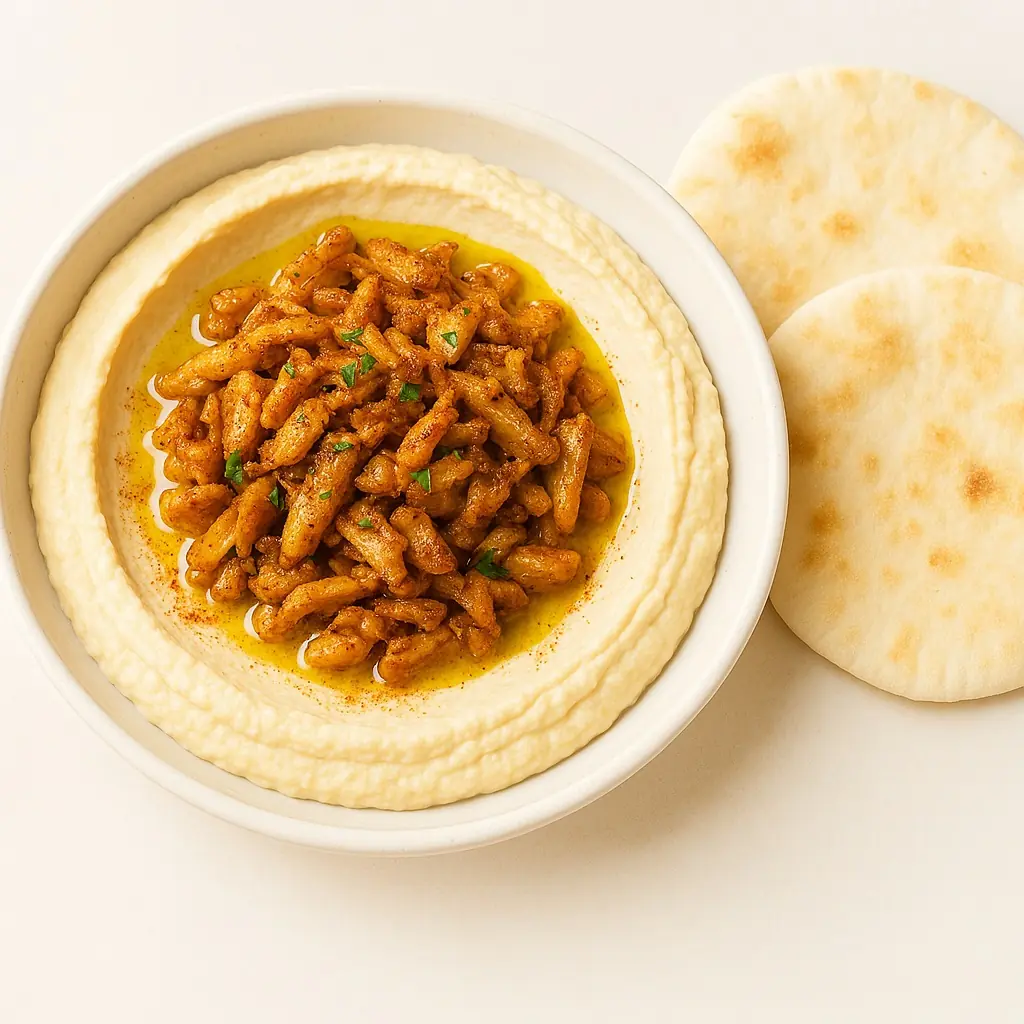 Hummus Tahini with Shawarma Chicken  حمص مع شاورما دجاج
