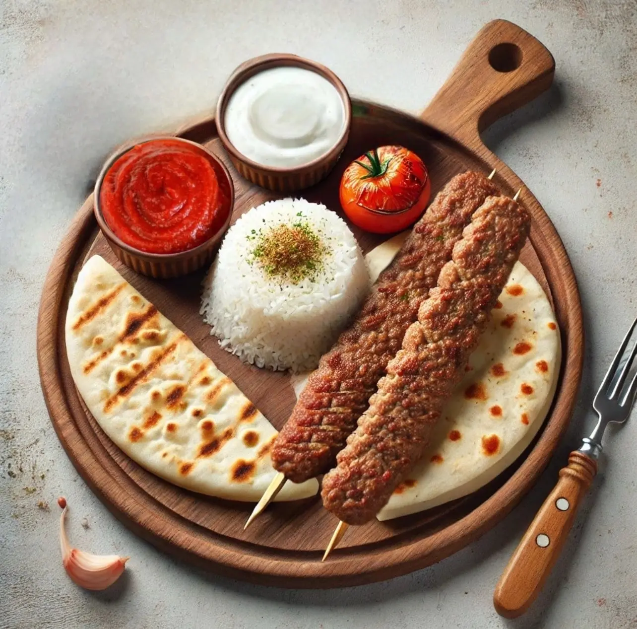 Kabab Sultani with Rice كباب سلطاني مع الرز