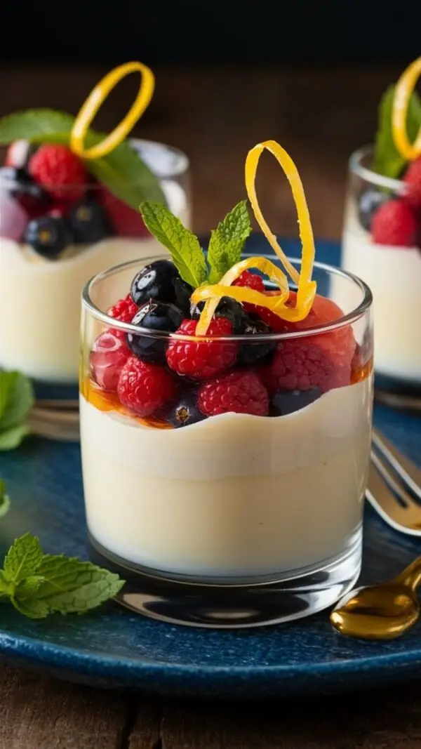 Coconut pudding mix berries